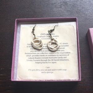 OVO ceramics gunmetal earrings handmade